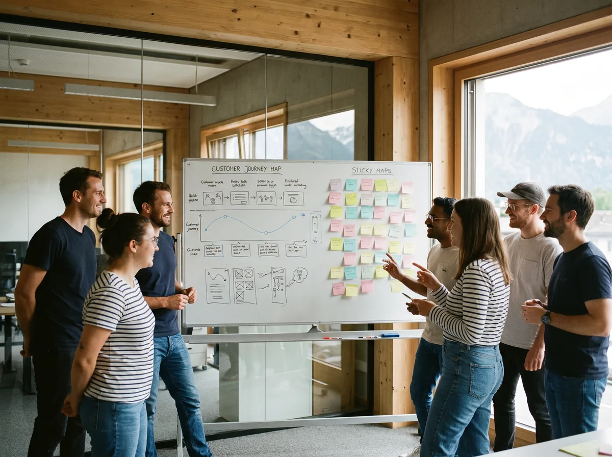 UX team workshop with journey maps